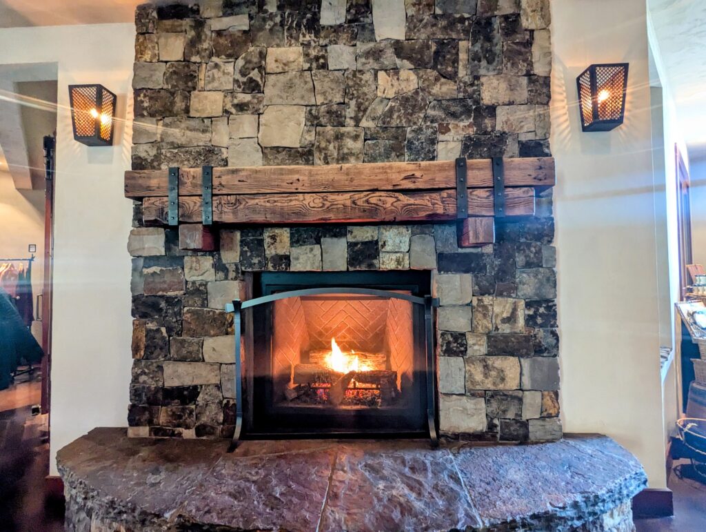 Fireplace at Black Stallion Winery