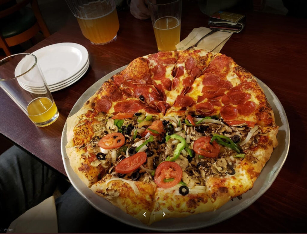 Fresh pizza from Two Guys Pizza Pies in Groveland California
